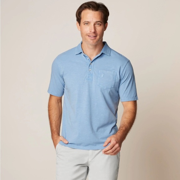 Johnnie O Hangin Out Mens Polo Shirt Blue Cotton Stretch Golf XL - Picture 1 of 5